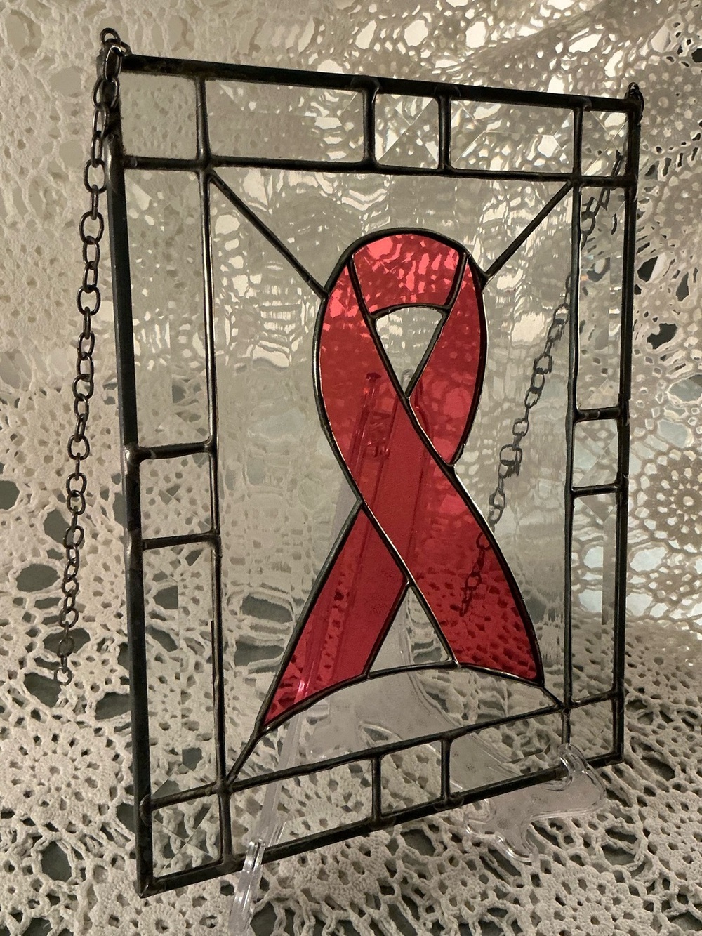 Stained Glass Pink Ribbon